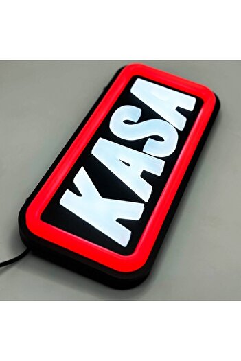 LEON IŞIK 'Case' Sign Illuminated (25X12Cm) Neon Appearance with Led (Red Stripes)
