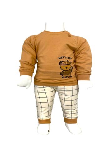 Aziz Bebe Let's Go! Patterned 2-Piece Bottom and Top Baby Set, Size Between 3 Months - 36 Months
