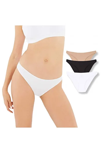 Dagi Bikinislips Damen Unterhosen aus Baumwolle 3er Pack Basic Slips
