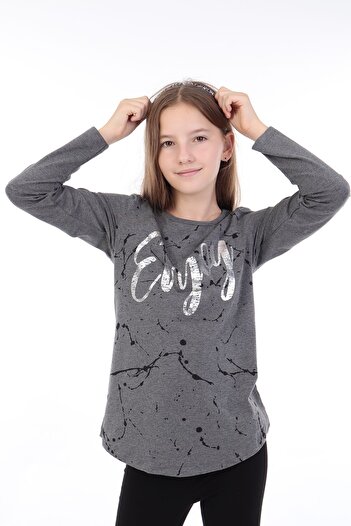 Toontoy Girl's Leafy Enjoy Printed T-Shirt