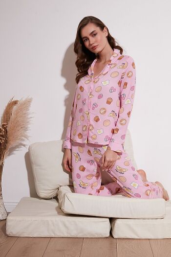Lela Reguar Fit Soft Textured Pajamas Set PYJAMAS SET 611PT288Y