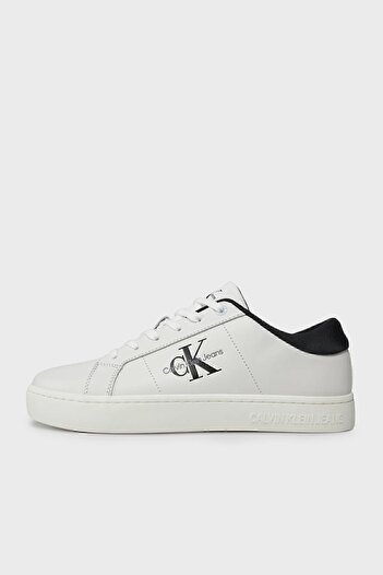 Calvin Klein Logolu Deri Sneaker Ayakkabı YM0YM0086401W Erkek AYAKKABI YM0YM00864 01W