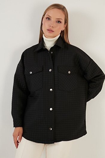 Lela Oversize Cepli Kapitone Gömlek Ceket Gömlek Ceket 42190505