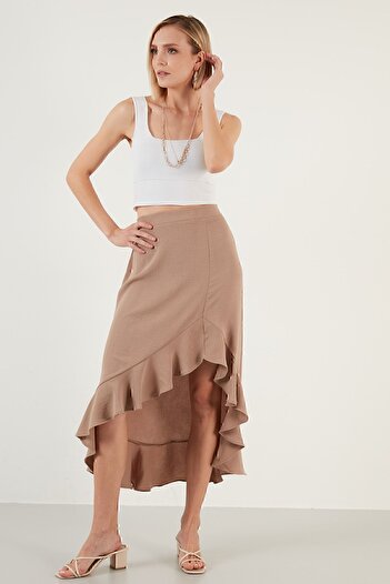 Lela Flounced Midi Length Slit Skirt Women's Skirt 6058387