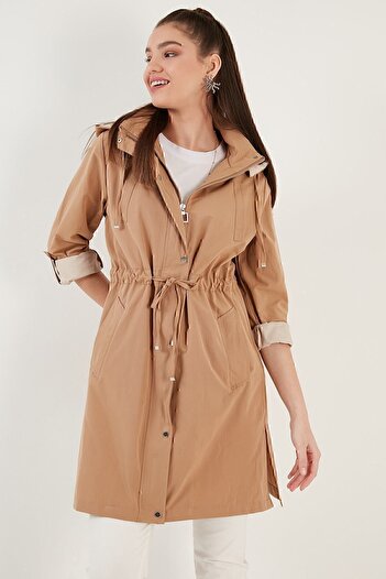 Lela Regular Fit Çıkarılabilir Kapüşonlu Ince Mevsimlik Mont  497sezen