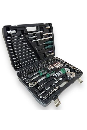 Sataok Newstar Full Professional Germany 72 Teeth Oblique Ratchet 121 Pieces Socket Set Auto Repair Set 1/2-3/8-1/4