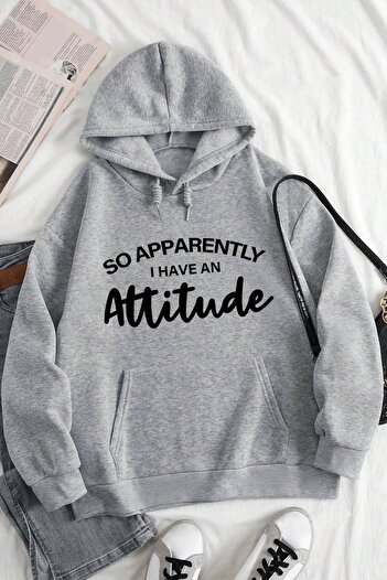 uyguntarz Oversize Attitude Printed Sweatshirt
