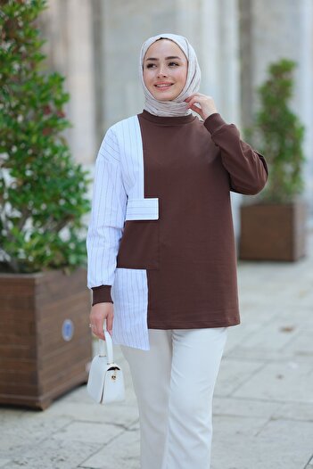 LOCCO Brown Tunic - Shirt Detail and Pocket