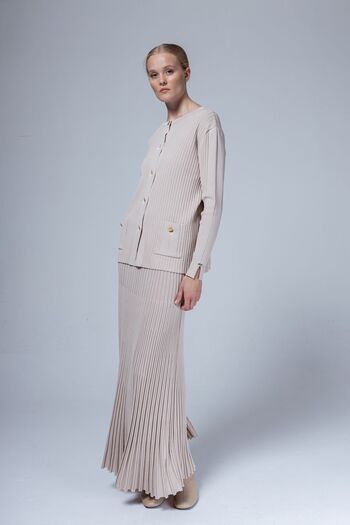Niliwi 3049 Hrk Corded Cardigan - Pocket Button Detail