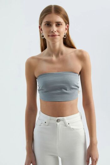 Hiccup Strapless Basic Crop Top