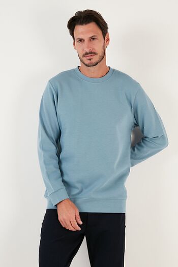 Buratti Βαμβακερό Crew Neck Regular Fit Basic Sweat Ανδρικός ΙΔΡΩΤΗΣ 5905521