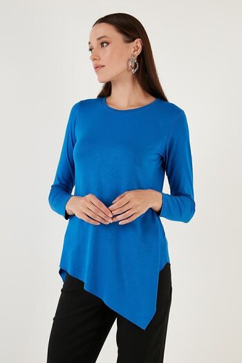 Lela Asimetrik Kesim Bisiklet Yaka Bluz BLUZ 5863545