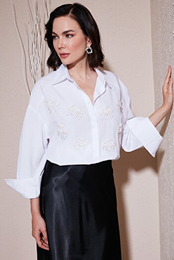 Lela Stone Detailed Long Sleeve Regular Fit Shirt SHIRT 611GO00418