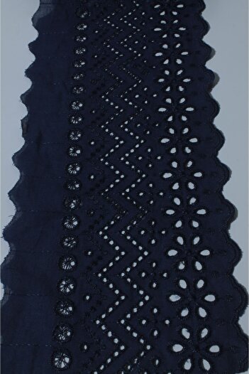 ÖZPAŞ TEKSTİL VE AKSESUAR 2 Meter Wide Navy Blue Scallop Guipure - 15cm