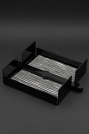 Sogo Black Acrylic Plexiglass Square Napkin Holder 18x18 Cm 3 Mm