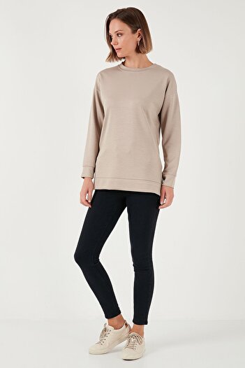 Lela Streç Oversize Fit Bisiklet Yaka Modal Kumaş Sweat SWEAT 5865877