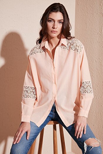Lela Laced Cotton Comfortable Cut Summer Shirt 51442623