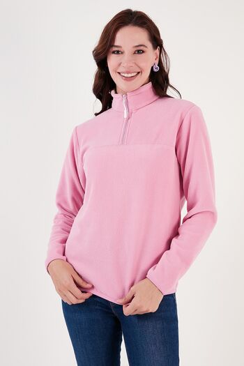 Lela Slim Fit Soft Textured Anti-pilling Fleece με μισό φερμουάρ Γυναικείο Fleece 5907000