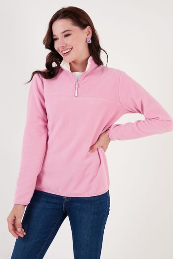Lela Slim Fit Soft Textured Anti-pilling Fleece με μισό φερμουάρ Γυναικείο Fleece 5907000