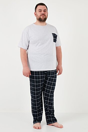 Buratti Cotton Regular Fit Plus Size Pajama Set Men's Pajama Set6572002B