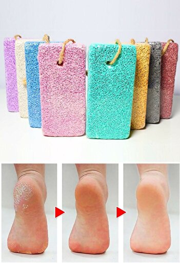 aktarix 10 Pieces Natural Pumice with String for Foot and Heel Care