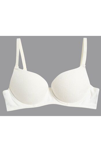 Cansoy Knitted Patterned Supported Ecru Single Top Bra (627)