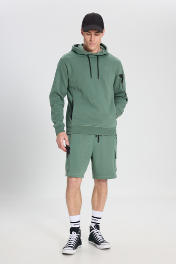 WRANGLER Regular Fit Regular Fit Regular Waist Green Sweat Shorts