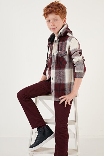 Lela Hooded Pocket Plaid Lumberjack Shirt Boy's SHIRT CF24W81782