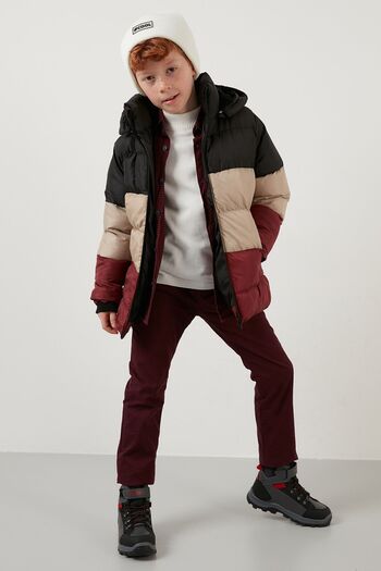 Lela Plush Lined Removable Hooded Puffer Coat Boy's COAT 57611967