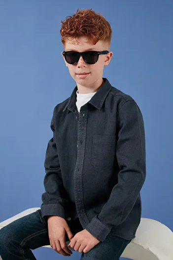 Lela Boy's Cotton Shirt - Single Pocket, Solid Collar Cf24W 129140 G