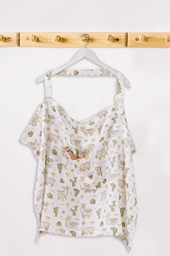 tinylamb Lama Muslin Breastfeeding Apron 60x90