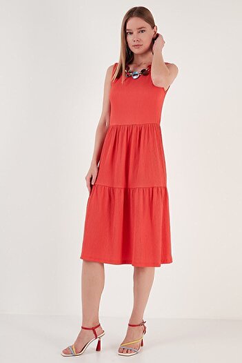 Lela Necklace Detailed Relaxed Cut Sleeveless Midi Dress Dress 5865099