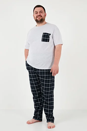 Buratti Cotton Regular Fit Plus Size Pajama Set Men's Pajama Set6572002B