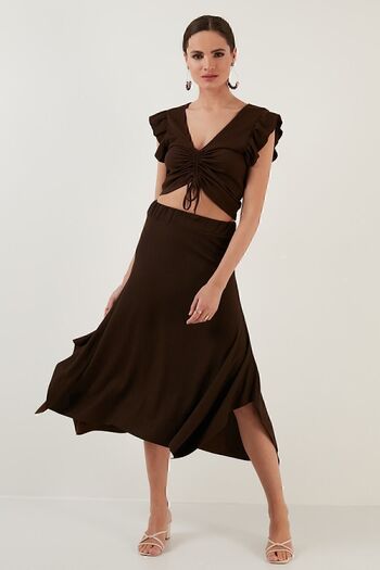 Lela Asymmetrical Slim Cut Knitted Skirt Skirt 5865017