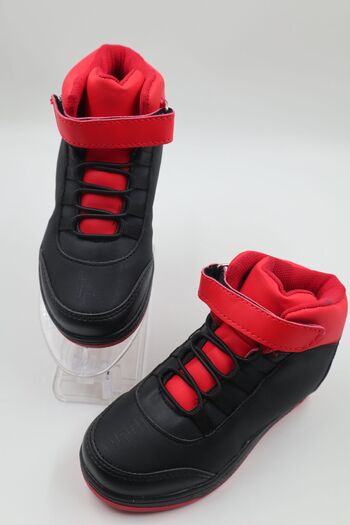 nazenintasarımlar Black Red Children's Casual Boots - Ankle and Warm Lined