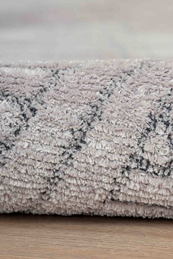 Lorente Home Ria Viscose Gray Kitchen Rug - Terry Plush, Non-Slip Base, Washable 1511