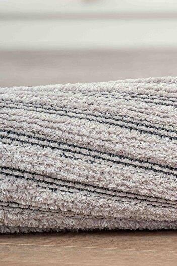 Lorente Home Opal Viscose Gray Plush Doorway Carpet - Washable Non-Slip Base, Carpet with Towel 1650