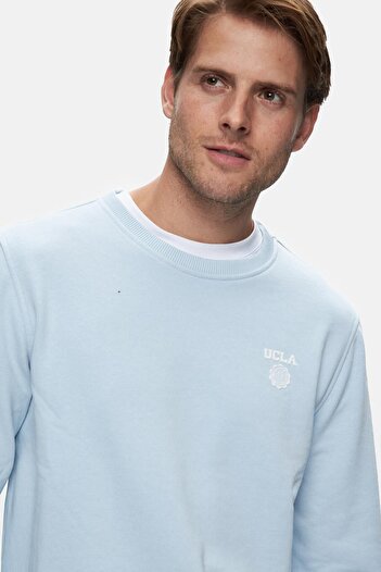 UCLA Ανδρικό φούτερ με μπλε στάμπα Crew Neck Standard Fit - VALLEY
