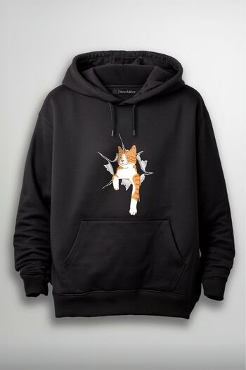 SM Satranç Medya Unisex Yellow Cat Hoodie - Μπροστινό τύπωμα