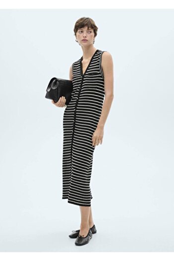 MANGO Woman Rochie tricotată cu dungi
