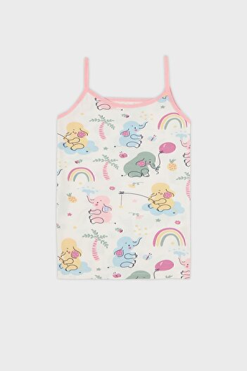 Lela Patterned 2-Piece Cotton Rope Strap Clothing Set for Girls -6651011