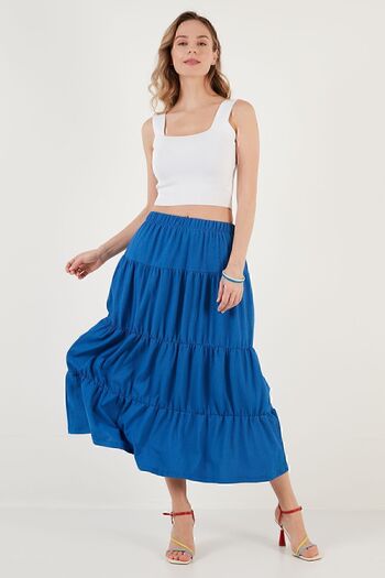 Lela Elastic Waist Layered Long Skirt SKIRT5865568