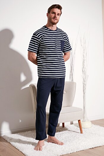 Buratti Men's Cotton Regular Fit Short Sleeve Pajama Set -6572010