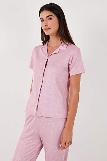 Lela Regular Fit Gömlek Yaka Kısa Kollu Pijama Takımı  PİJAMA TAKIMI 65780124