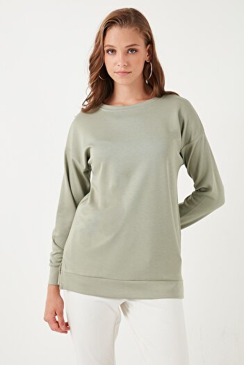 Lela Streç Oversize Fit Bisiklet Yaka Modal Kumaş Sweat SWEAT 5865877