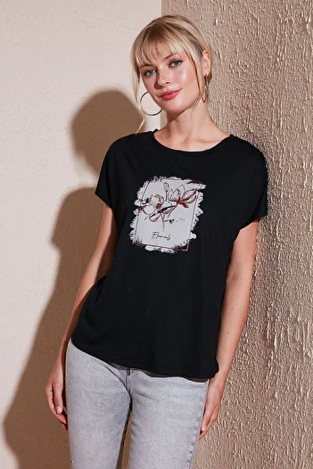 Lela Crew Neck Printed T-Shirt - Regular Fit6671002