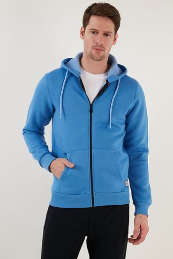 Buratti Slim Fit Kapüşonlu Fermuarlı Içi Tüylü Yumuşak Şardonlu Kışlık Sweat Erkek Sweat 5905340
