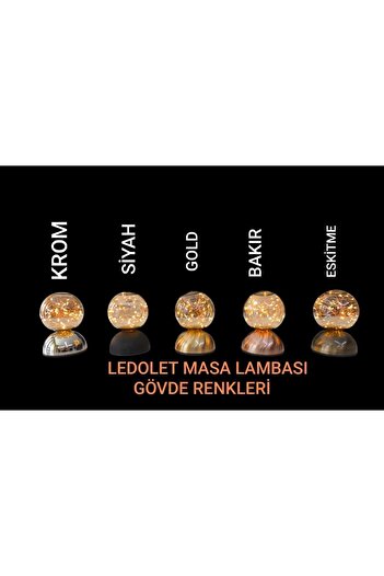 LEDOLET Taşınabilir Sarjlı Dokunmatik Masa lambası