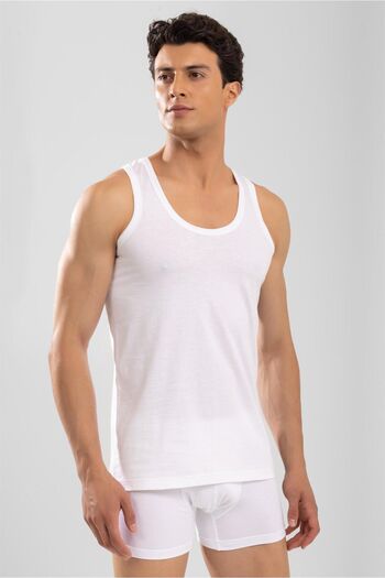 Yıldız Kardeşler Battal Size 5 Pieces 100% Cotton Wide Strap Men's Tank Top