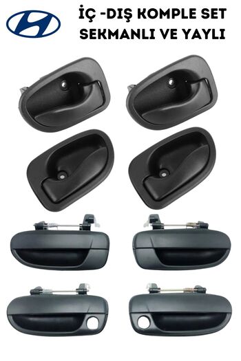 MEF Hyundai Accent Egg Case Exterior and Interior Door Handle Kit Complete Set between 1994-1999